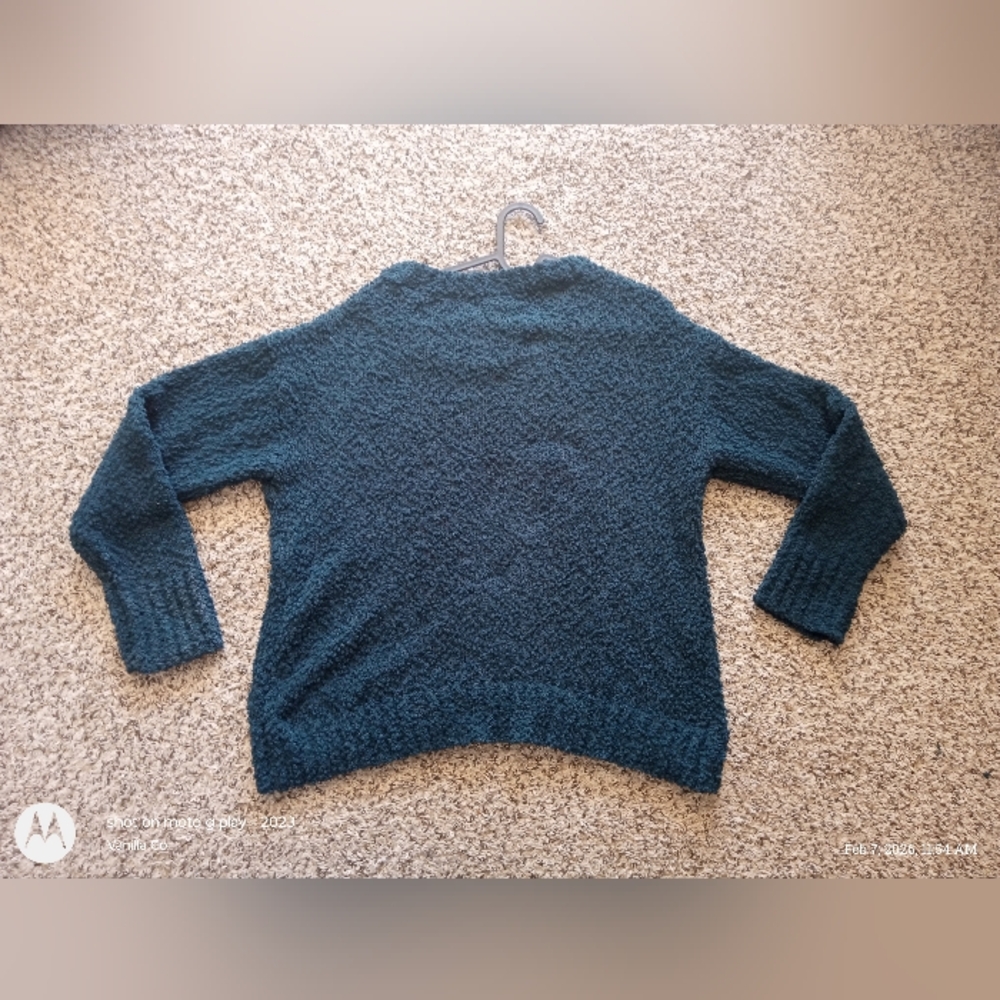 Anthropologie Sanctuary Teddy Popover Sweater Crewneck Green Size Large - Picture 4 of 7